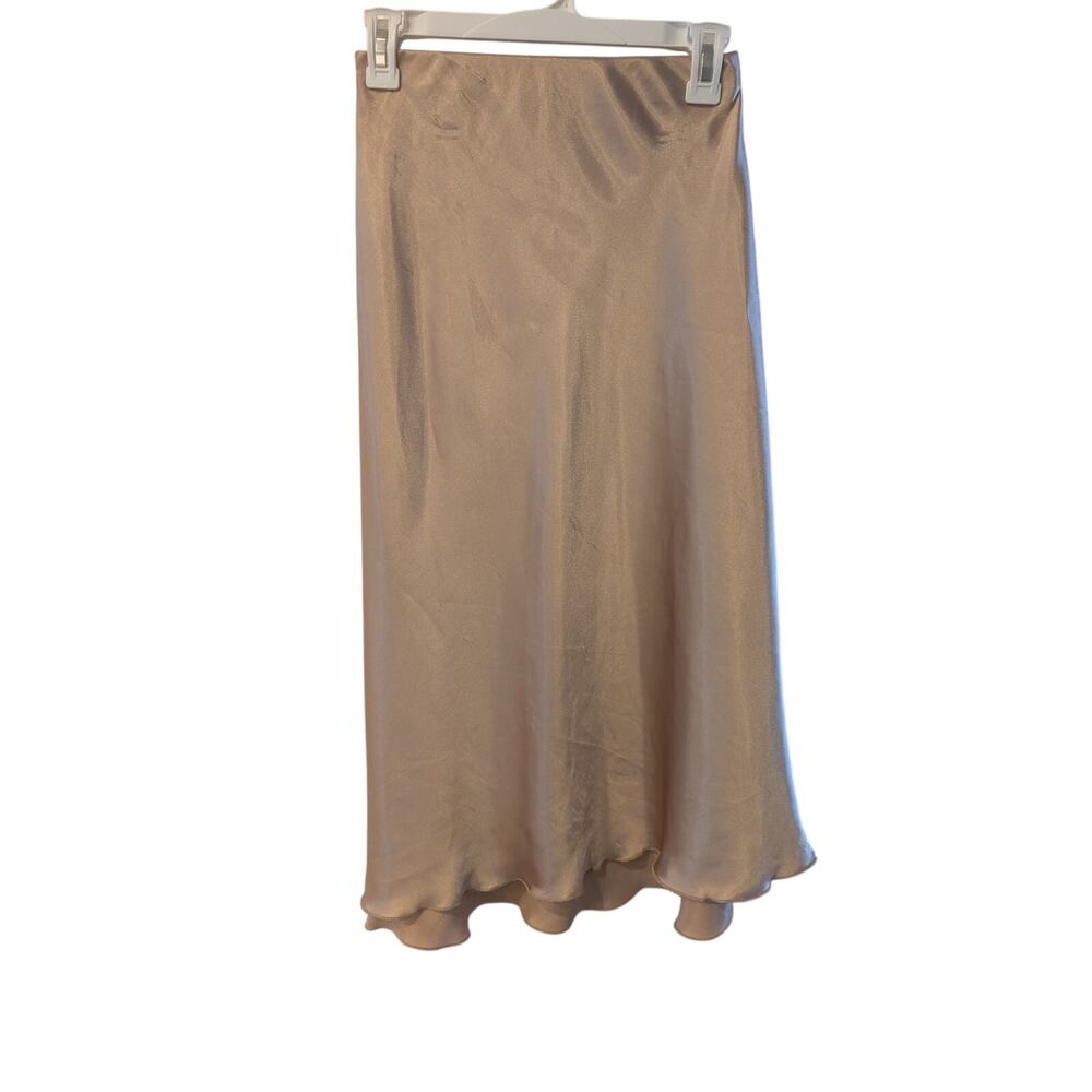 Nicole Miller Silky Romantic Slip Maxi Skirt Sz S